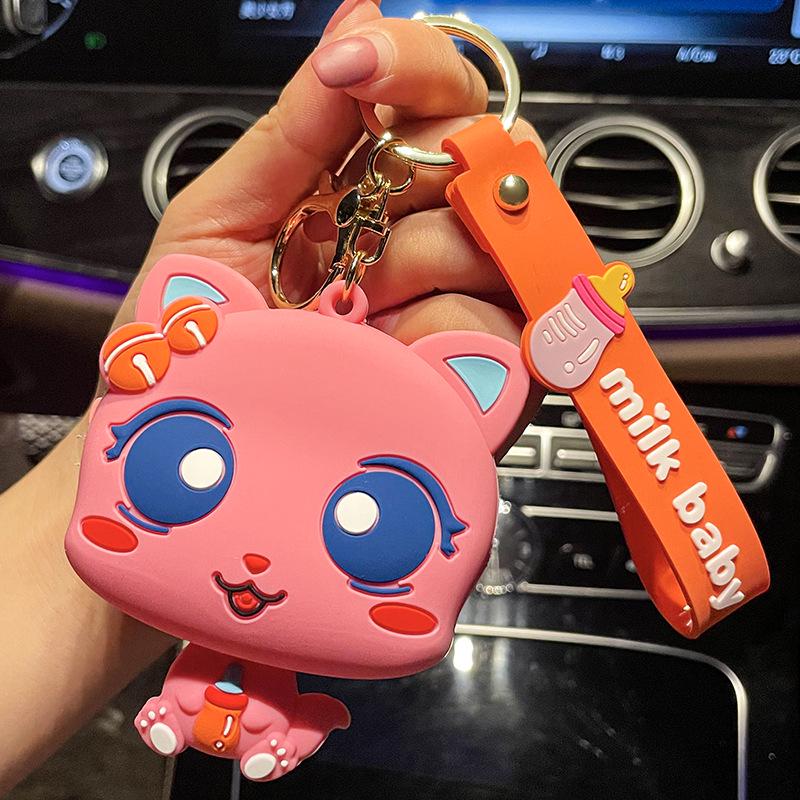 Silicone Bear Girl Coin Purse & Keychain Earphone Pouch