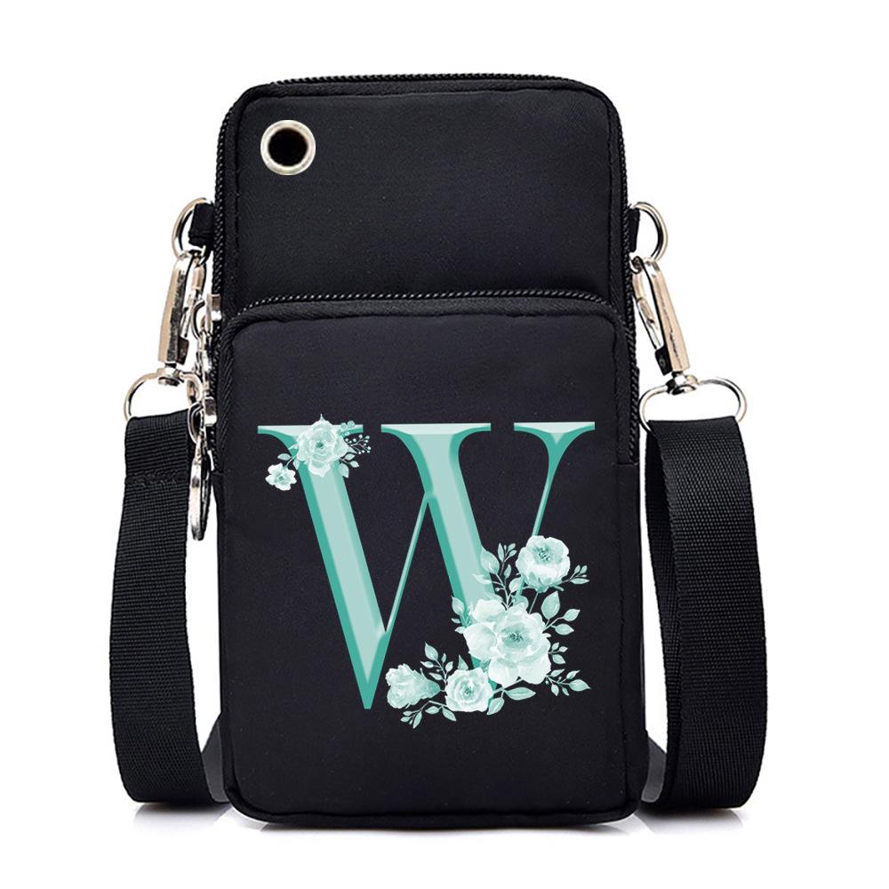 Crossbody Bag 26Alphabet Printed Letters Trend Shoulder Bag Mobile Phone Change Bag