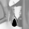 [Gothic Waterdrop Earrings] Gothic Waterdrop Earrings - 1 Pair, Hook Design, Red/Black, Retro Charm, Ideal Holiday Gift for Sister or Best Friend