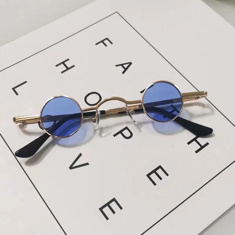 Latest Party Colorful Super Small Spectacle Frame Frame Circular Vintage Sun Glasses Glasses for Men and Ladies Mini Round Frame Eyeglasses Hip Hop