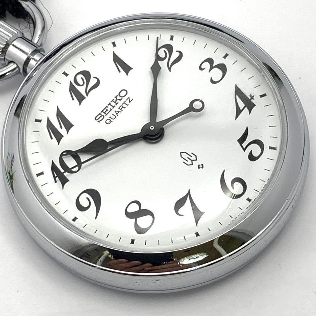 Used 436 [Battery Replaced, Cleaned] Working SEIKO Pocket Watch, Railway Watch Reason for Discount: Scratches Seiko 7550-0010 1980s Quartz Popular