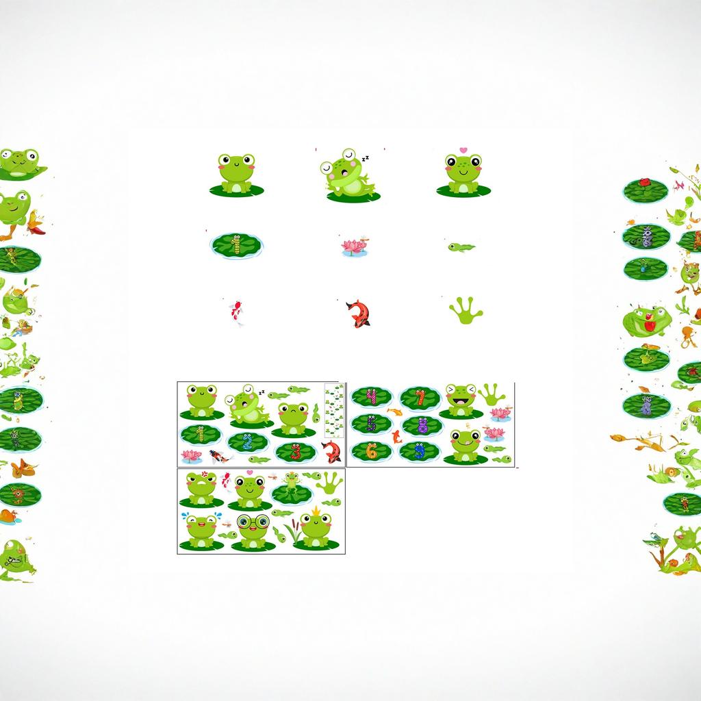 5571 Tecknad Pad Hopscotch Golvklistermärken Barn Förskoleväggdekaler