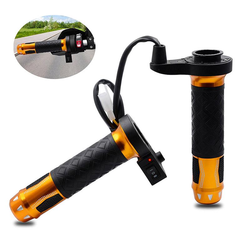 2pcs Motorcycle Electric Heated Grip Handlebar Aluminum Alloy Glod for 7/8” 22mm Handlebars Motorcycles ATV Scooters