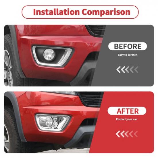 2x Chrome Front Fog Light Lamp Decor Cover Trim Bezel For Chevy Colorado 2014-18