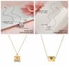 Openable Pendant Sweater Chain Rhinestone Lovers Choker Fashion Envelope Necklace  Gift