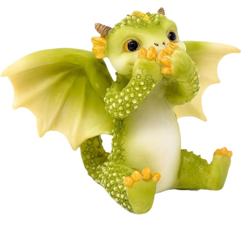 Handicraft Dragon Resin Sculpture Waterproof Dinosaur Models  Garden Succulents Crafts