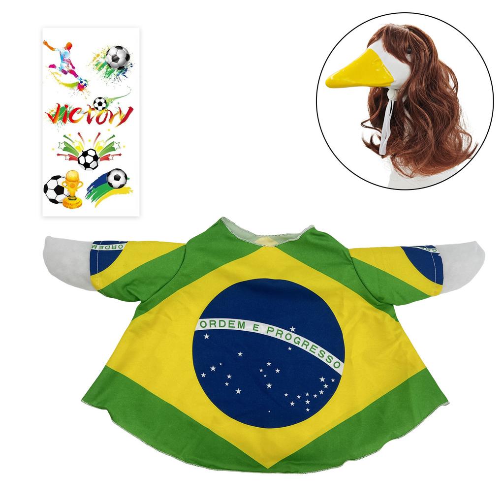 Patio Lawn Goose Costume Set with National Flag Design Includes Decorative Outfit and Accessories for Outdoor Yard Decoration