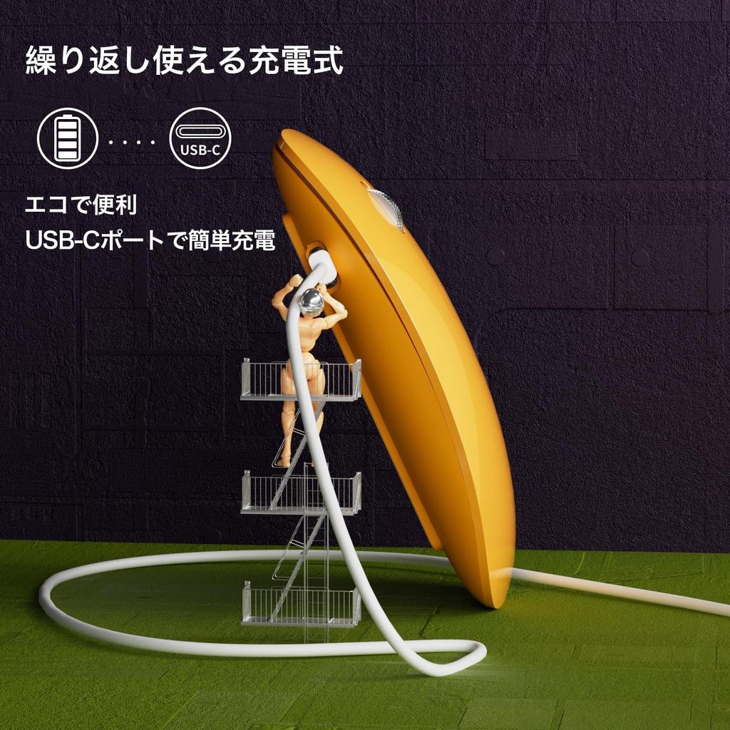 AmeToNana Ame To Nana Wireless Bluetooth Minimalist Compatible with iPad TELEC Japanese Instruction Orange Mouse, Mouse, Quiet, 2.3cm Thin,