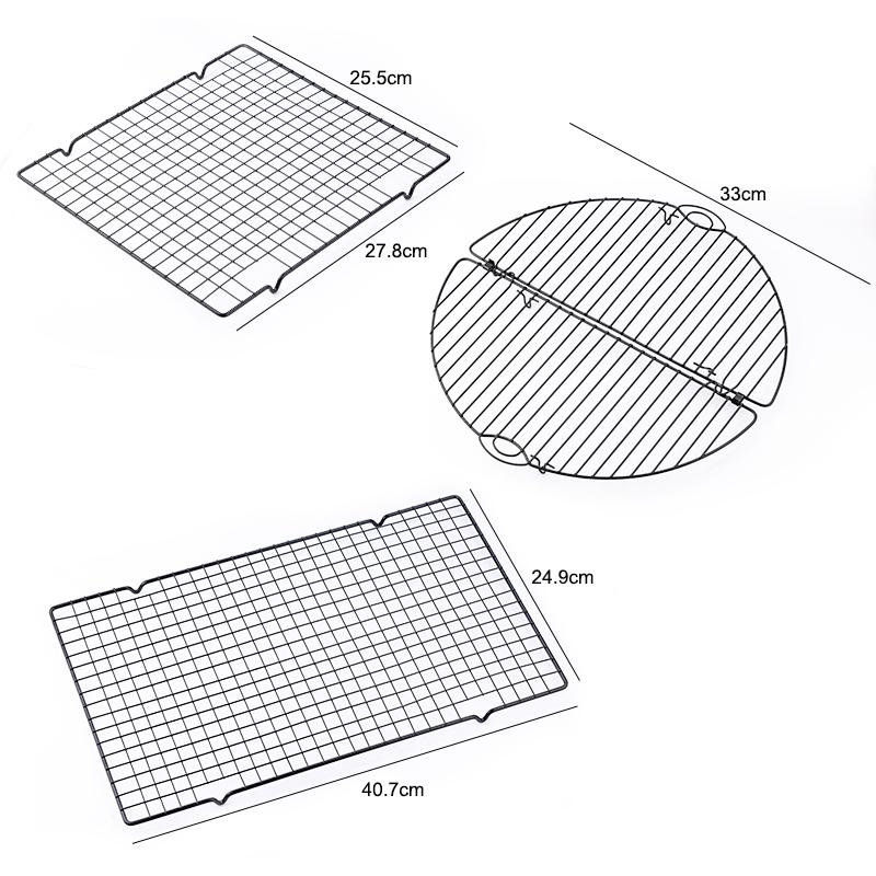 1pcs Single Layer Stainless Steel BBQ Bread Cake Cooling Rack Drip Dry Rack Cooling Grid Baking Pan Household Baking Tools