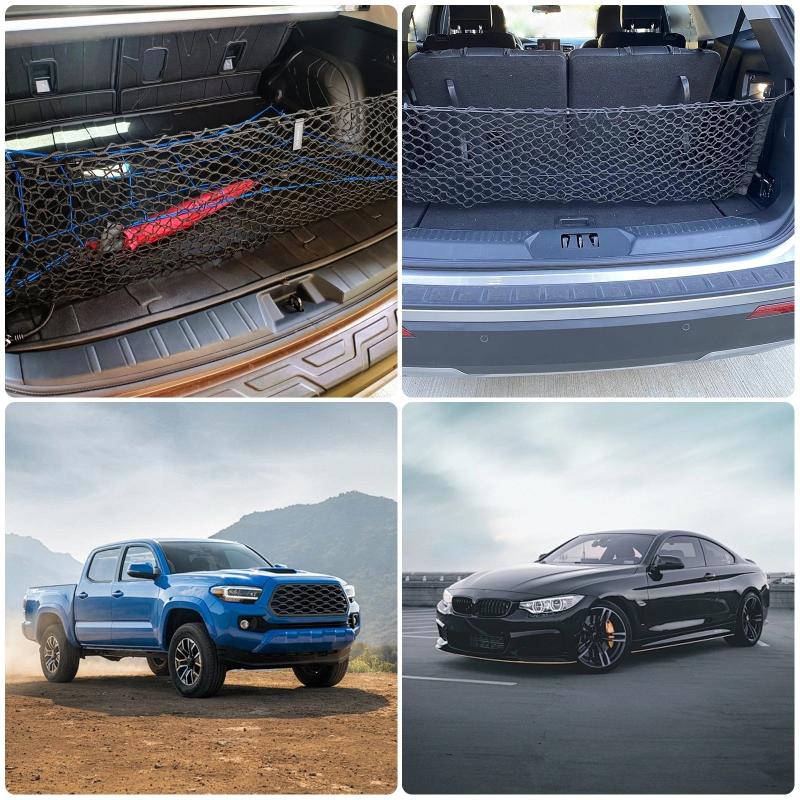 Car Mesh Elastic Nylon Rear Back Cargo Trunk Storage Organizer Double Layer Luggage Net Auto Back Rear Mesh Seat Car Accessories