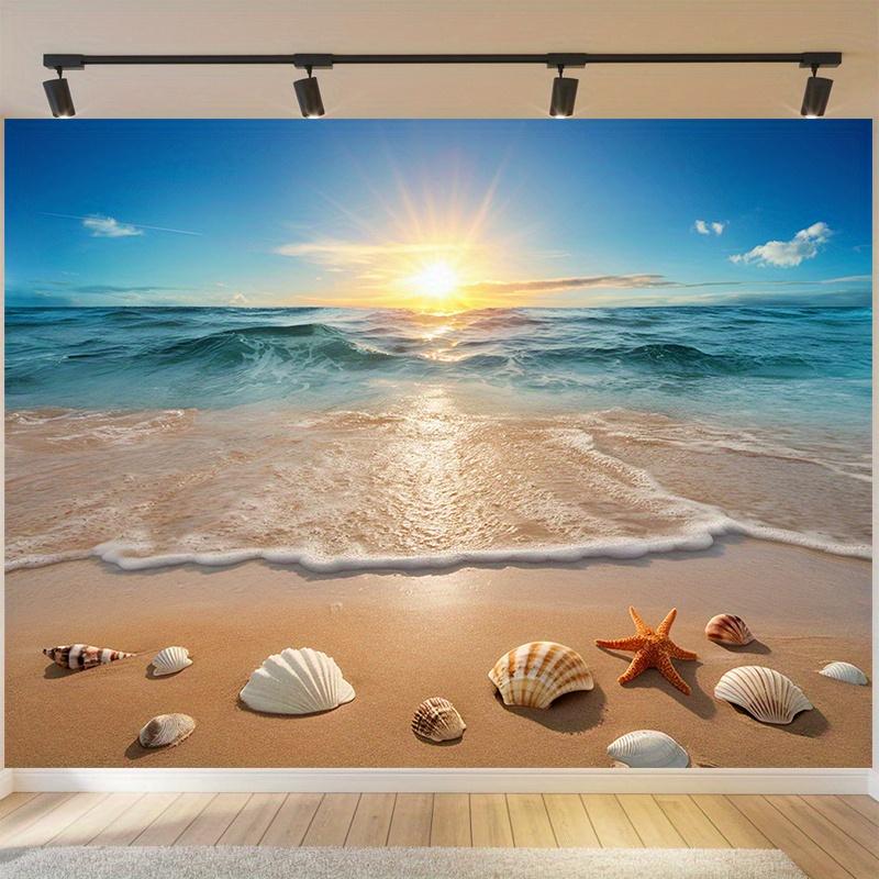 

BEPAN Summer seaside skateboard coconut tree banner background customizable pool birthday partydecoration background room poster props Vinyl--W120xH80cm