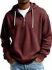 New European Heavyweight Men's Long Sleeve Hoodie - Solid Color Trendy Casual Jacket
