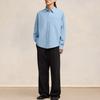 AMIPARIS Solid Color Loose Fit Pointed Collar Long Sleeve Shirt Unisex shirts Blue USH116CO0063-484