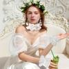 White Neckband Lolita Lace Cuffs Lace Ruffled Wrist Sleeves Fashion Fake Sleeves  Daily Accessory