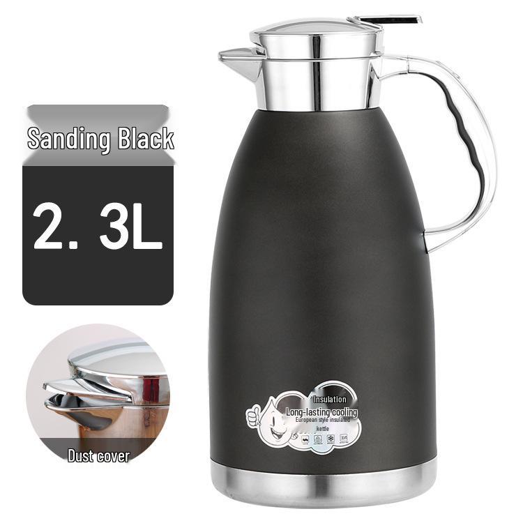 304 Rostfritt Stål Dubbelväggig Vakuumisolerad Vattenkokare, Stor Kapacitet Romersk Stil, Anpassningsbar Logotyp, Hushållstermos Gåva