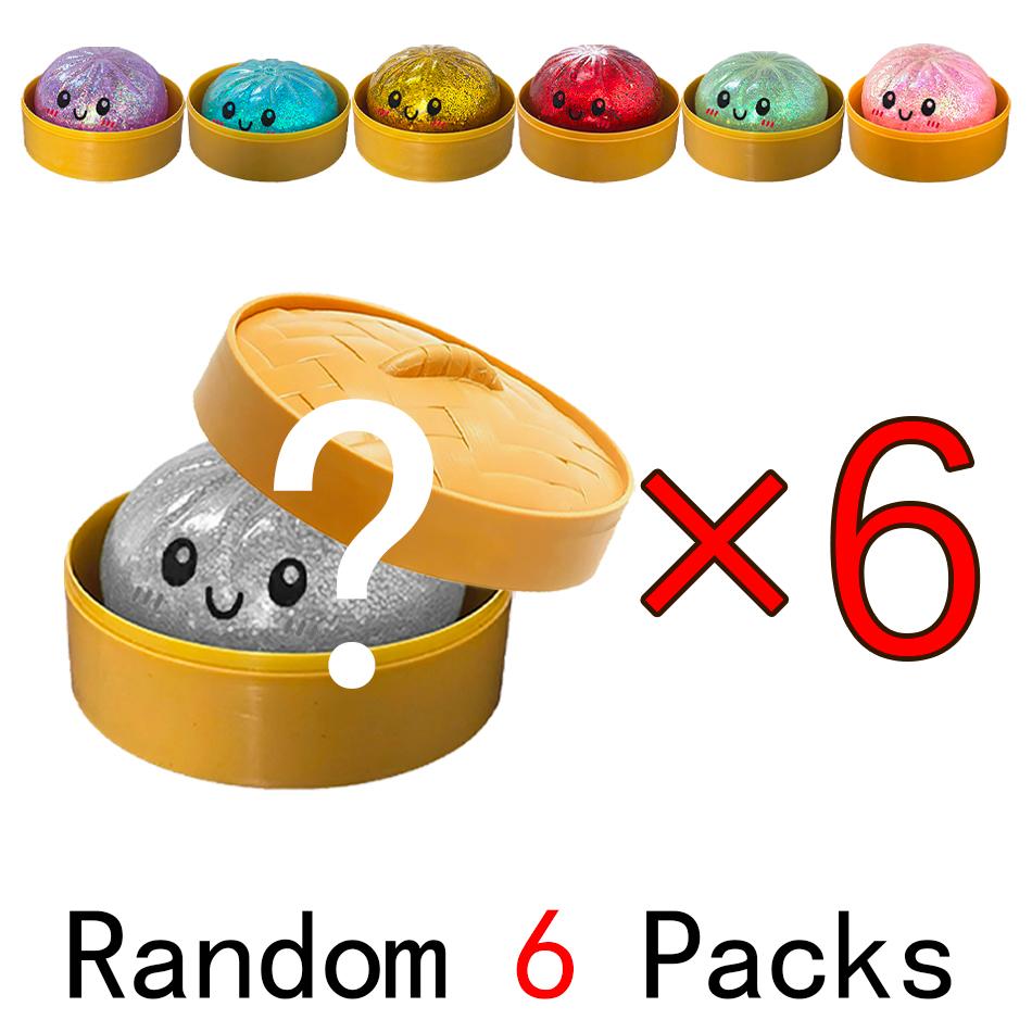 Glitter Dumpling Squishies with Box Sensory Squeeze Soft Pinch Stress Relief Ball Gift