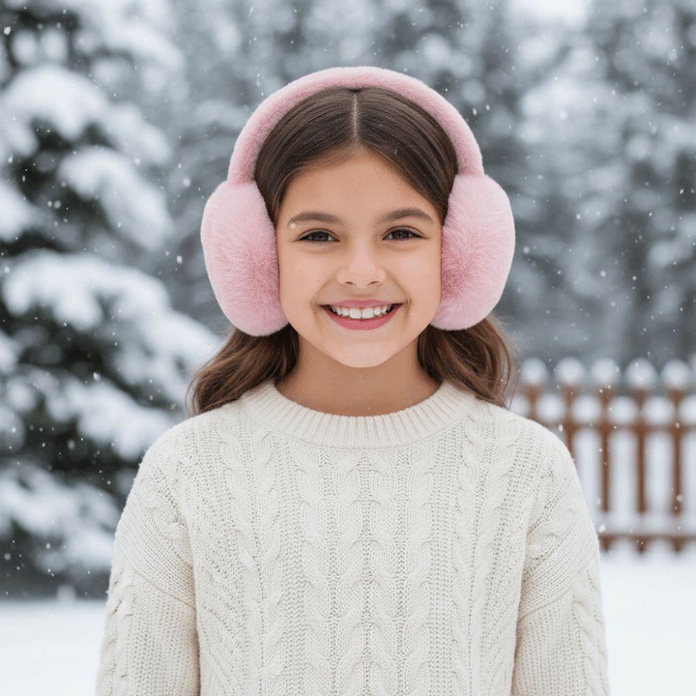 Windproof Foldable Ear Cover Cartoon Children's Ear Warmers Cute Winter Plush Earmuffs  Skiing