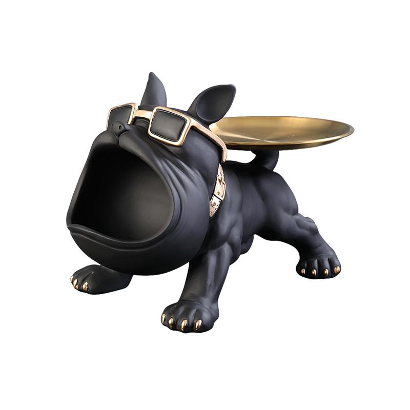 25cm/9.84inch Bulldog Statue  Key Remote Control Storage Placement Office Study Room Indoor Living Room Decorative Ornaments