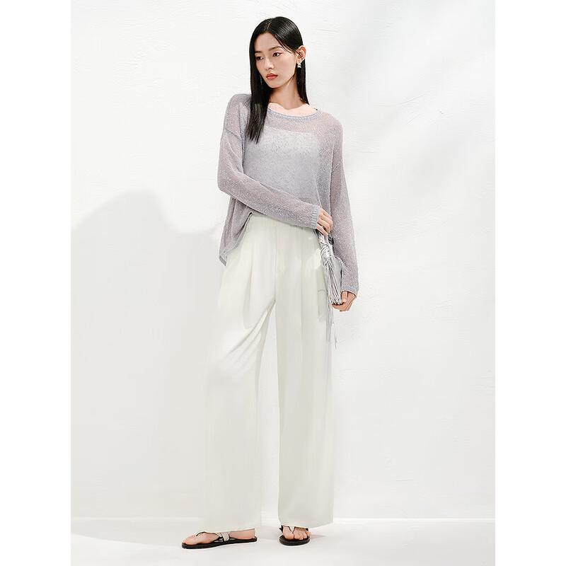 JIU ZI ANNACO Women s Relaxed Hollow Knit Sweater