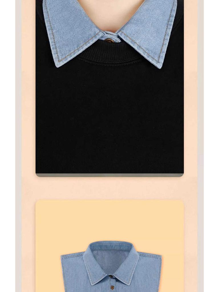 Children's Versatile Denim Dickey Faux Collar for Sweaters and Ladies - Multifunctional Pointed Collar Decoration