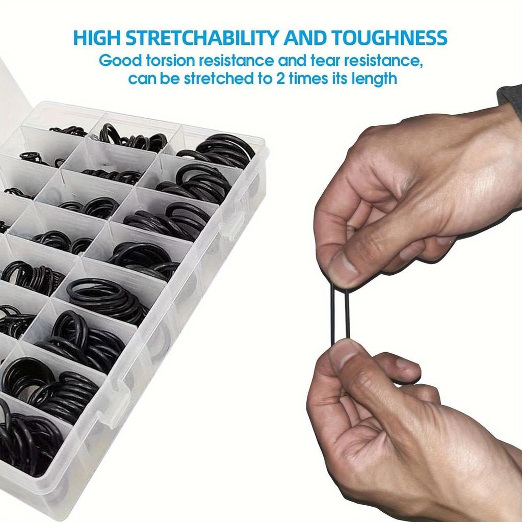 1200pcs Rubber O-Rings 24Size NBR Washer Gasket Sealing Assortment Kit For Plumbing Faucet Automotive Air Or Gas Connections