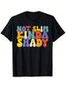 Men's Not Thin But a Little Dark Funny Slogan T-shirt Black Casual Short-sleeved T-shirt Color Letter Print Medium Elast