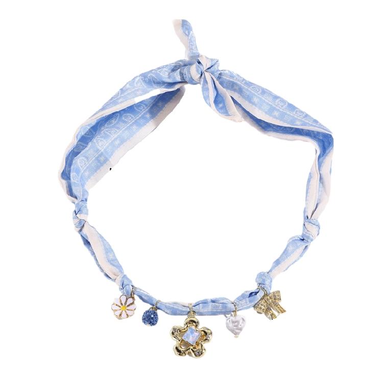 Multi Pendant Necklace Scarf Elegant Styling Option Soft Practical Polyester Ideal For Casual Or Prom Outfits