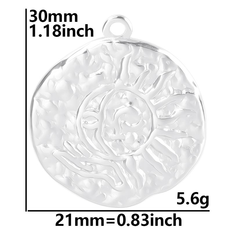 100% Stainless Steel Charms For Jewelry Making Supplies Moon Pendant Star Sun Fashion Accessories Rectangle Round Charm Breloque
