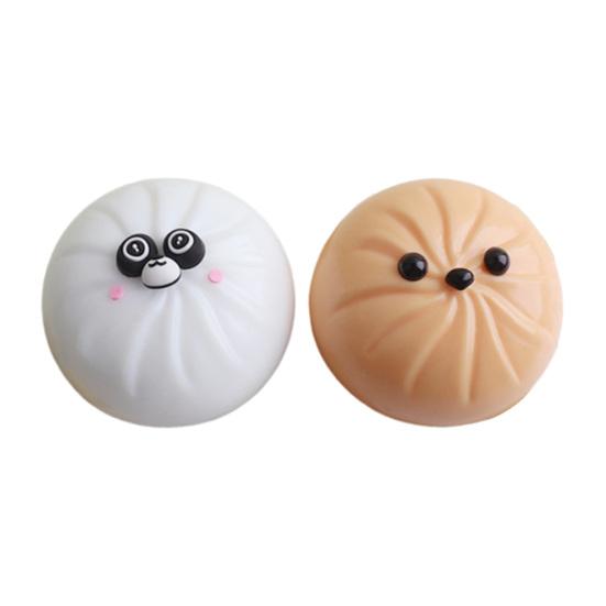 Cartoon Steamed Bun Toy Anti-anxiety Simulated Dumpling Squeeze Sensory Fidget Toy Slow Rising Stress Relief Dough Ball Hand Toy