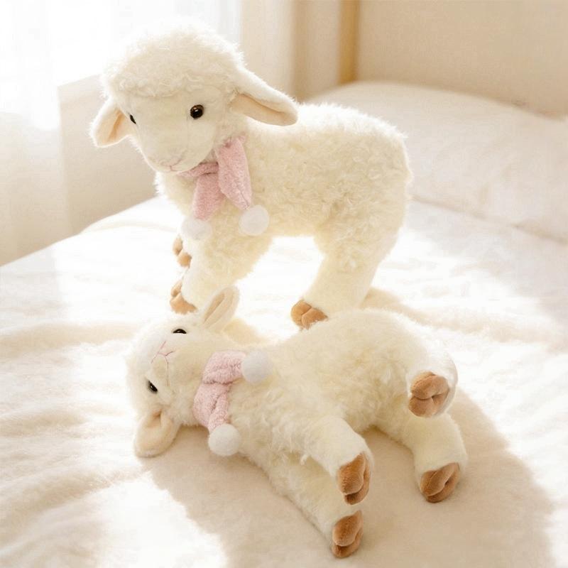 Ramadan Eid Sheep Plush Toy Soft Non-toxic Material Bell Lamb Stuffed Animal 1Pcs for Kids Birthday Gifts