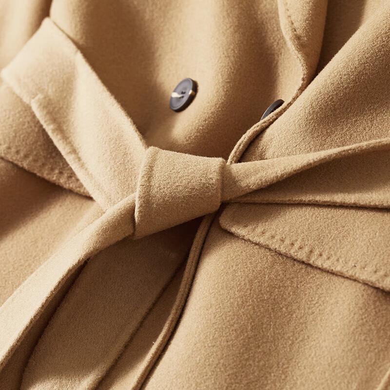 Women's Elegant Double-faced 100% Wool Mid-Length Coat