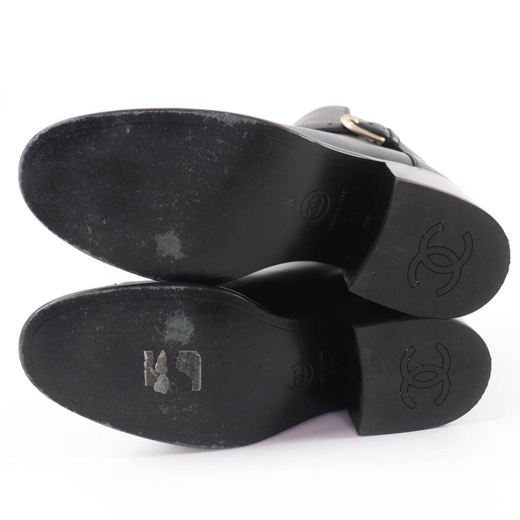 Great CHANEL short boots COCO Mark Leather Ankle Boots black Women 35 22B G38067 Used