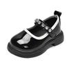 Girls shoes children's real soft leather princess shoes 2025 new girls spring and autumn soft-soled small leather shoes black single shoes