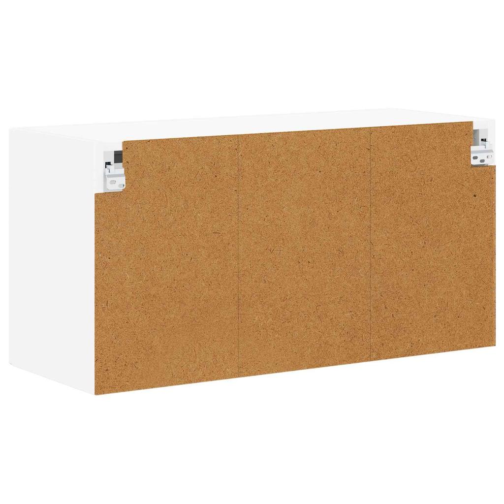 Wall Mounted Glass Cabinet LUCCA White 80 X 31 X 40 Cm Particleboard