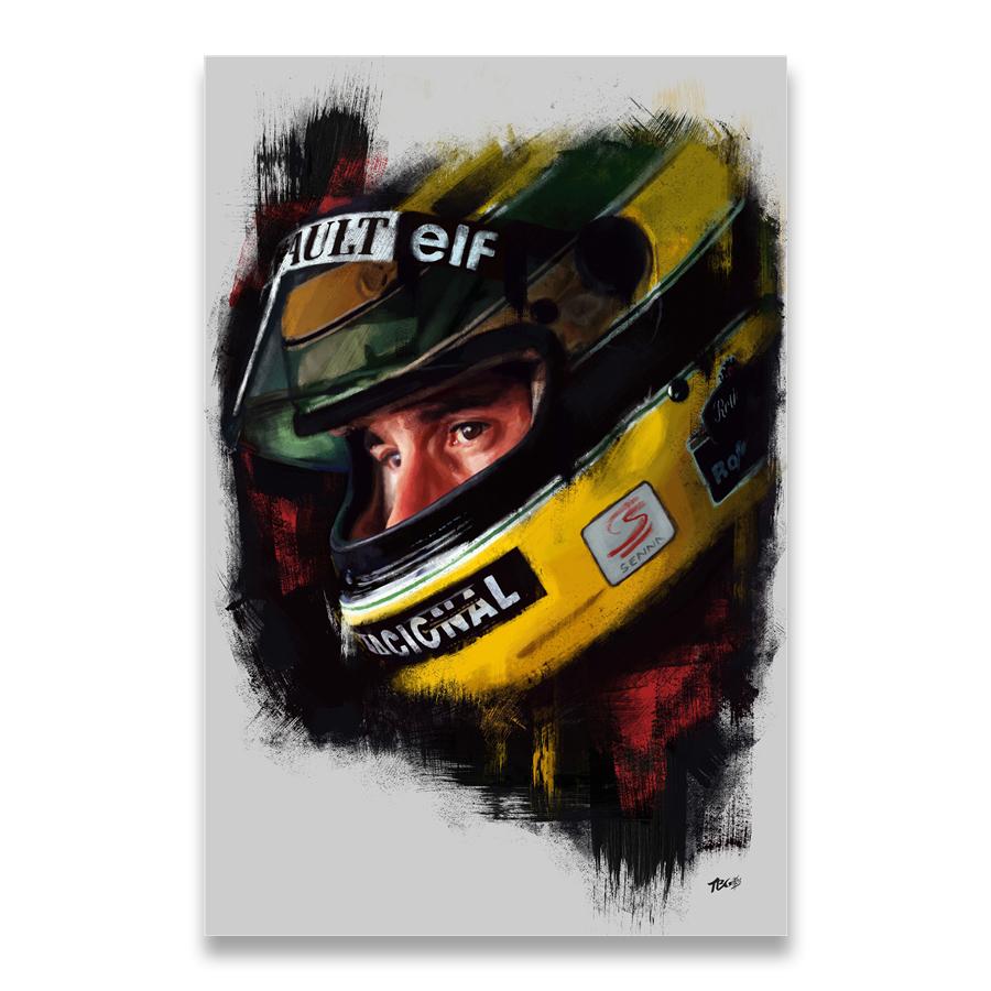 Ayrton Senna F1 Formel Legende Star Champion Rennwagen Poster Wandkunst Leinwanddrucke Vintage Malerei Für Heimzimmerdekor