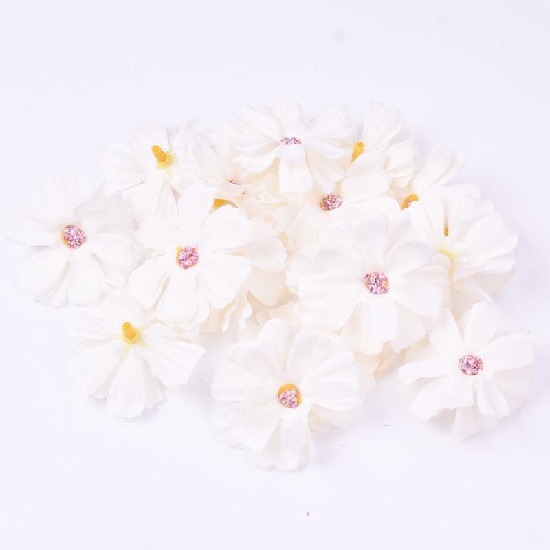 20/30Pcs Silk Daisy Artificial Flower Head Home Room Decoration Craft Flower Wreath DIY Party Bridal Wedding Decor New Year Gift
