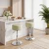 PU Leather Bar Stool with Adjustable Height. 360 Swivel and Soft Seat. White