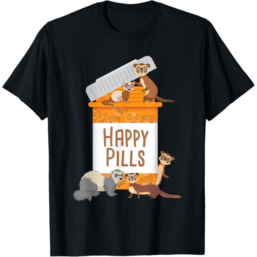 

Happy Pills - Ferret Zoo Animal Lover Pet Owner T-Shirt XXXXXL