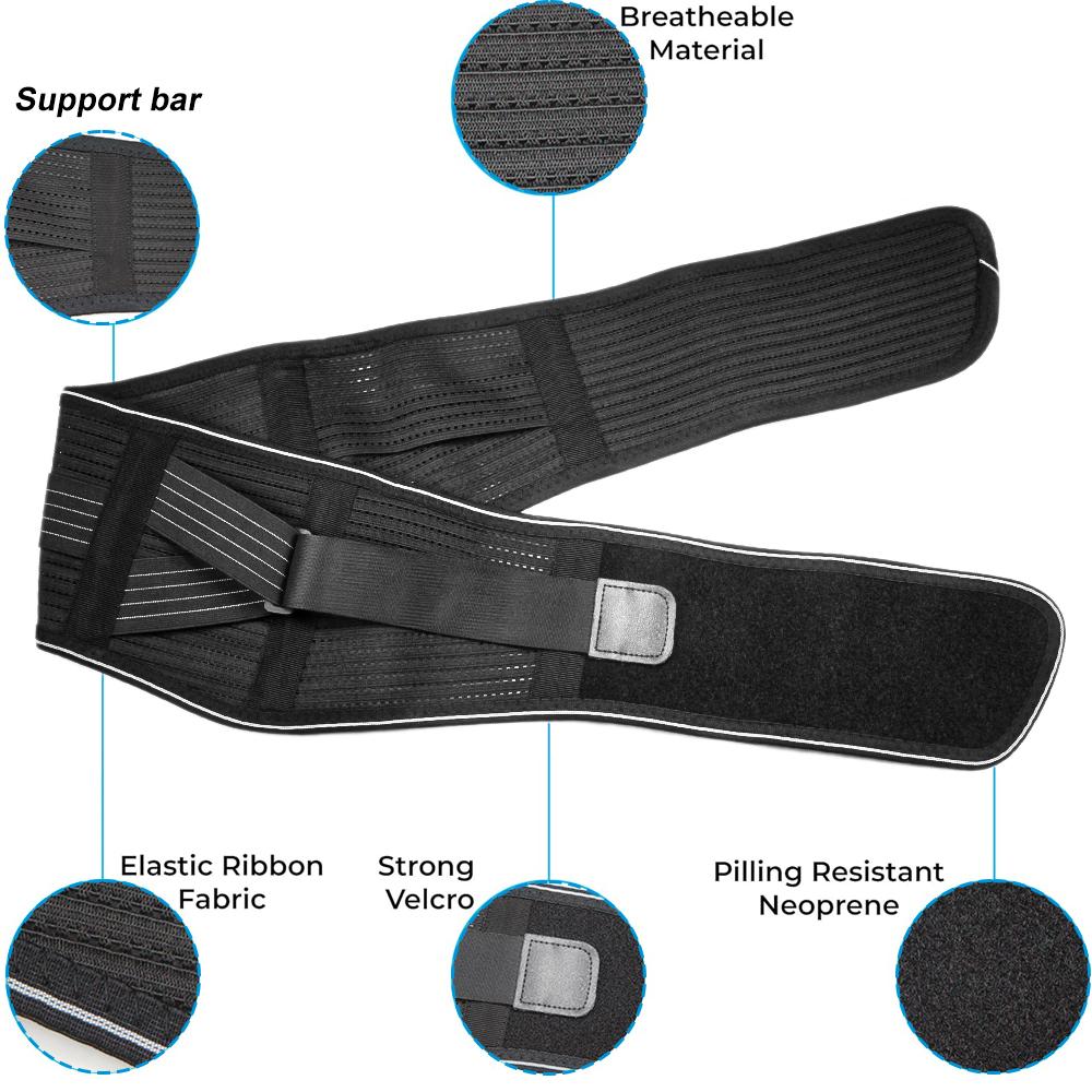 Lightweight Back Brace Men Women Under Uniform, Lower Back Pain Relief, Breathable Mesh With Adjustable Stapes For Back Stress