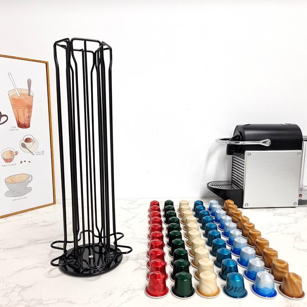 360 Degree Rotatable Coffee Tower Stand Rotating Coffee Pod Organizer Home Kitchen Use