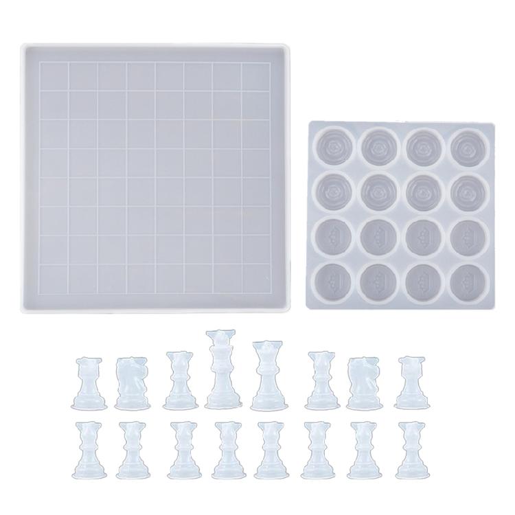 

Full Size 3D Chess Crystal Epoxy Resin Casting Mold for DIY Art Craft Making 1
