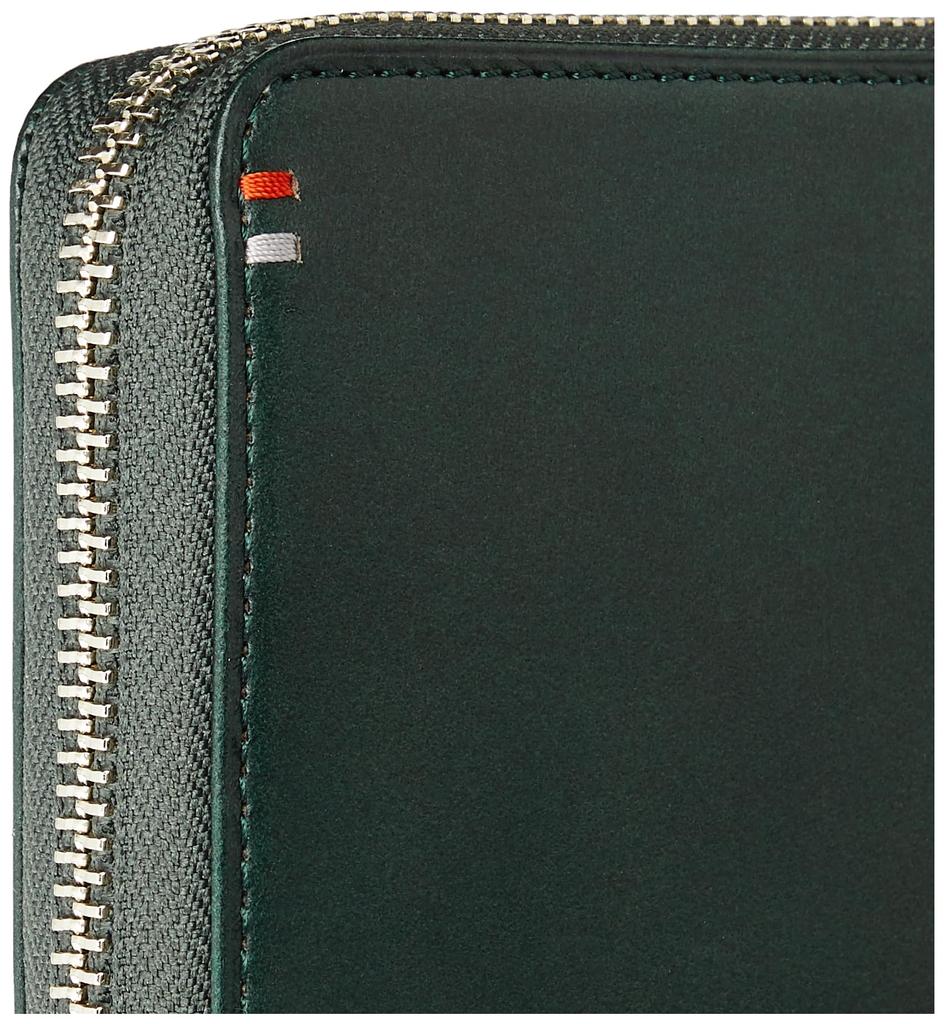 Katharine Hamnett London VEGA Wallet, Made with Premium Japanese Cowhide Leather, Round, Long, Holds Bills, Cards, and Coins, Antique-Style Cotton,