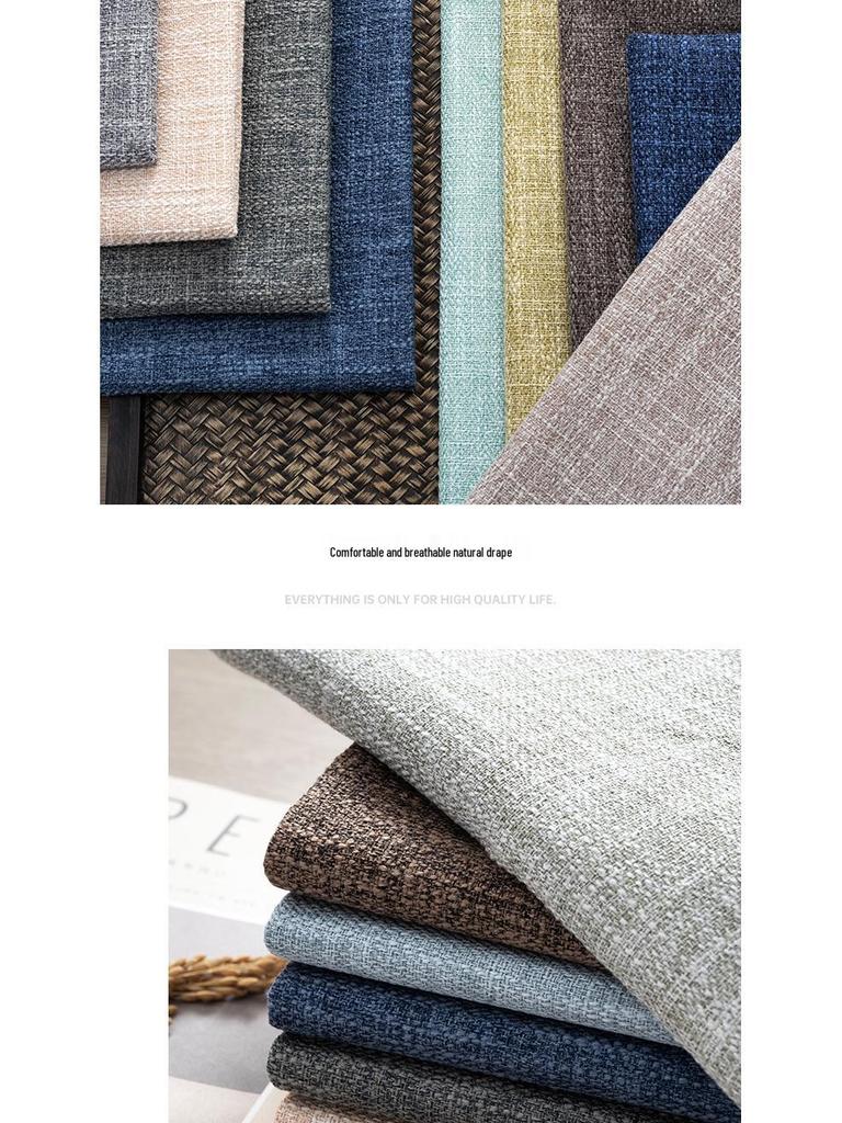 Retro Solid Color Cotton Linen Fabric for Sofa, Tablecloth, and DIY Pillowcase