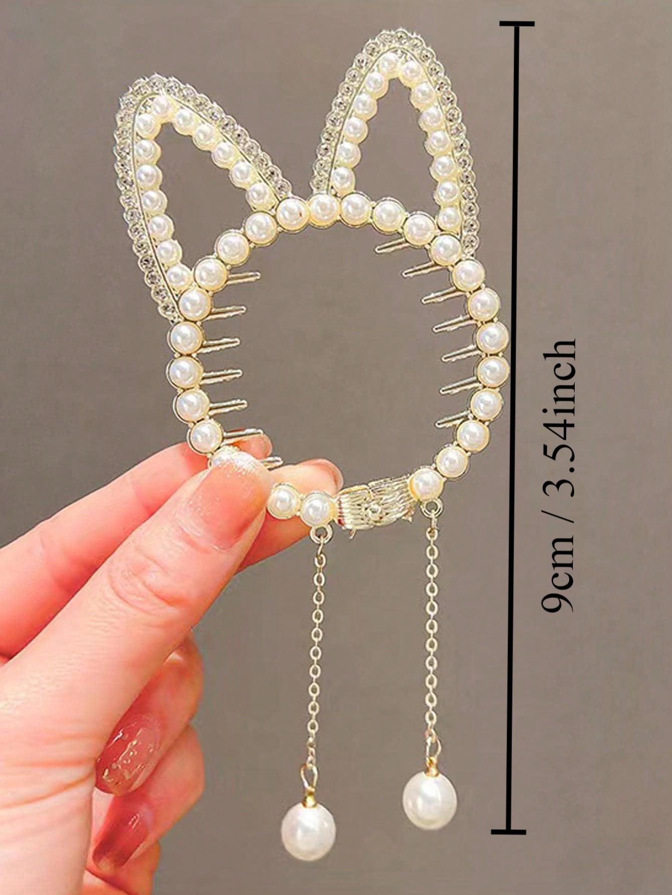 

1 шт. Модные мультяшные заколки для волос с жемчугом и стразами для женщин, аксессуары для волос