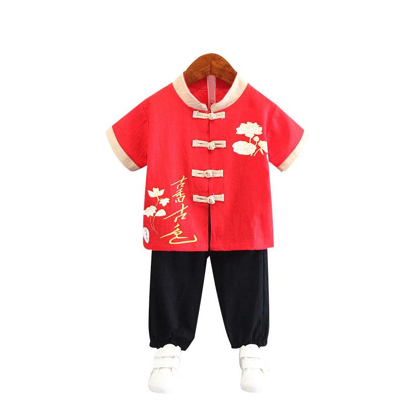 Children's Ancient Boys Summer Clothes Clothes Ancient Chinese Style Chinese Style Children's Baby China Style Tang Suit Summer Children's Clothing