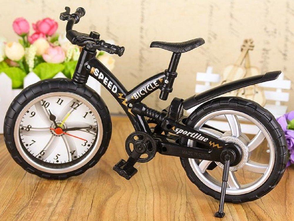 Morningplace Road Bike Cycling Alarm Cool and Stylish Interior Decor Clock, (Black)