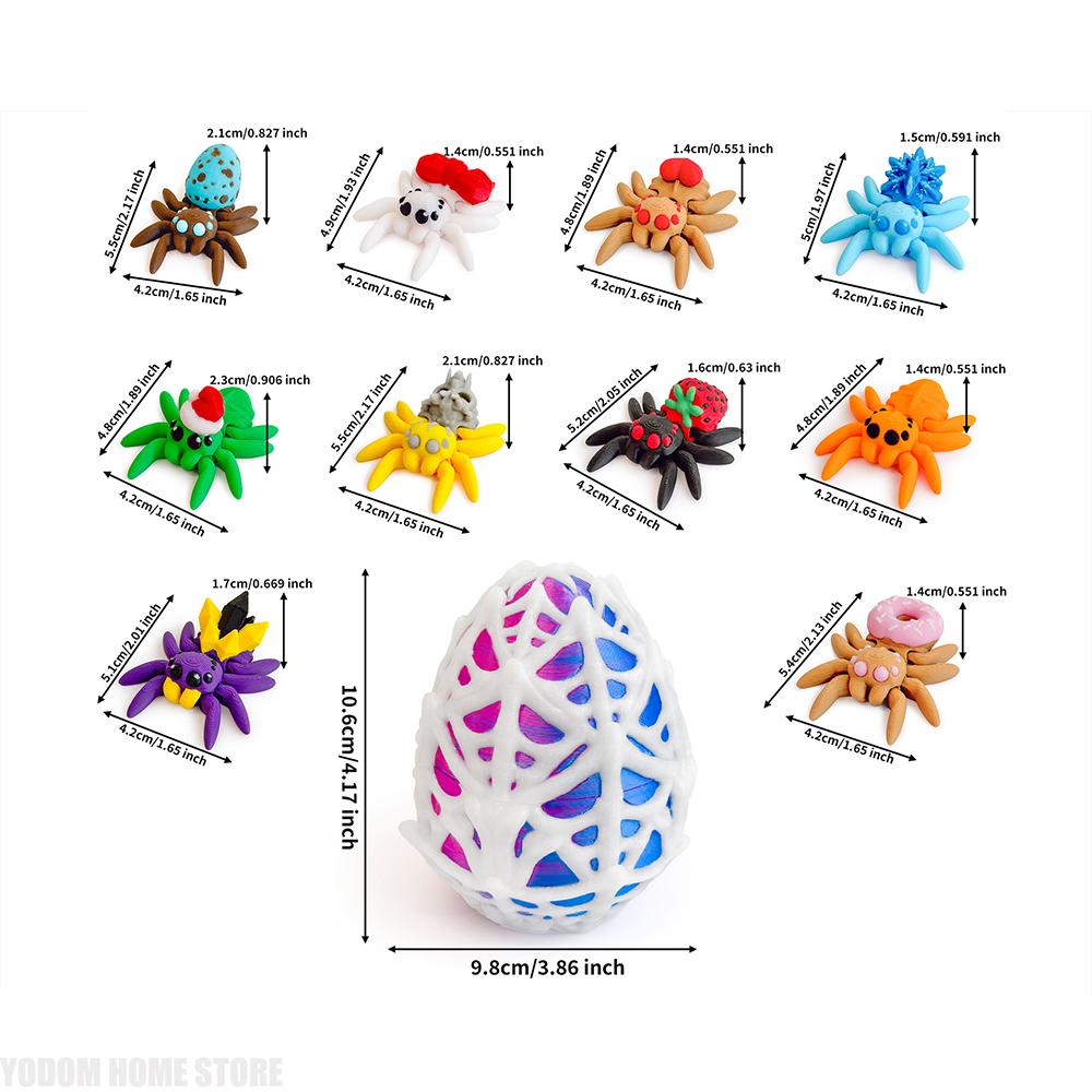 3D Printed Flexible Spider Sculpture Kids Simulation Animal Toy Creative Home Halloween Ornament Desk Cartoon Christmas Gift