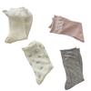 Love-themed Hollowed-out Atmosphere-themed Bow Tie Pile Socks for Children, Lightweight and Breathable Mid-calf Socks with Sweet Floral Patterns