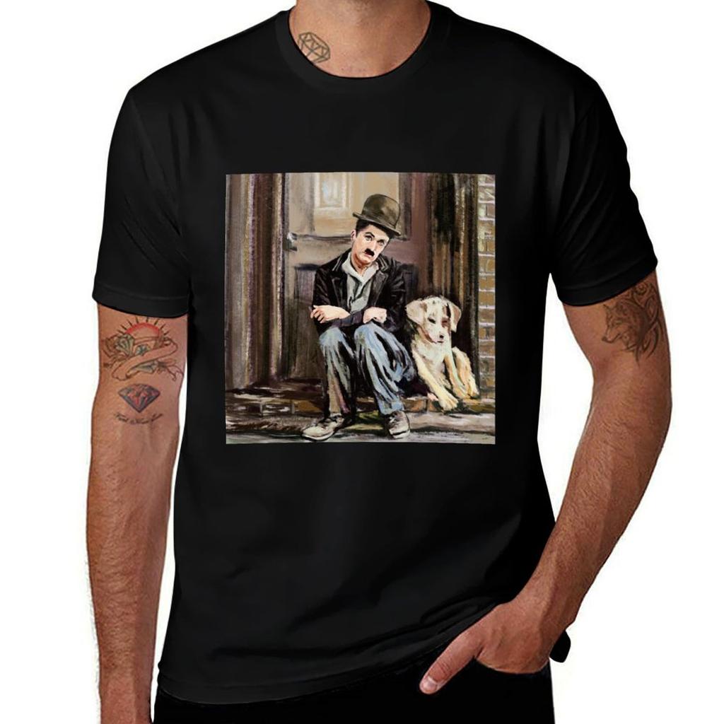 T-shirt Charlie Chaplin Base T-shirt Monocolore per Tutte le Stagioni