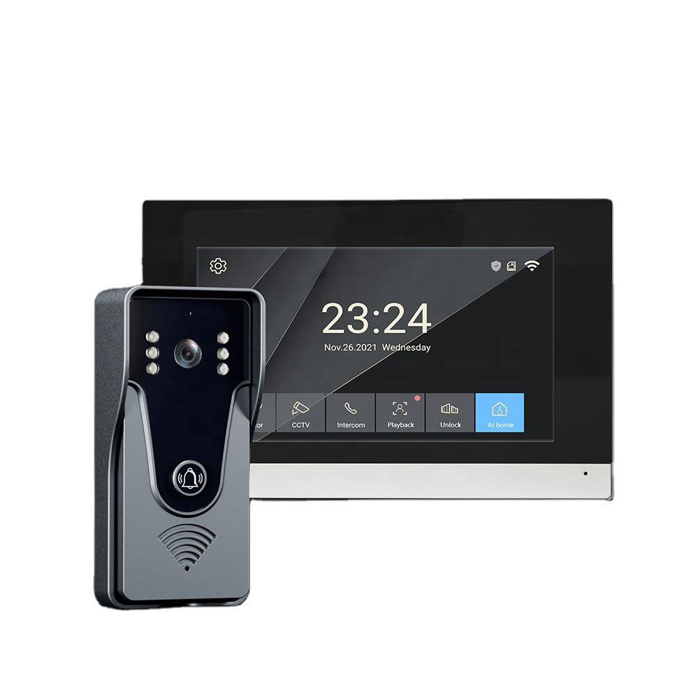 WIFI TUYA 4-Wired 7-Inch Touch Screen 1080P HD IP65 Waterproof PIR Motion Detection Night Vision Smart Intercom Video Door Phone